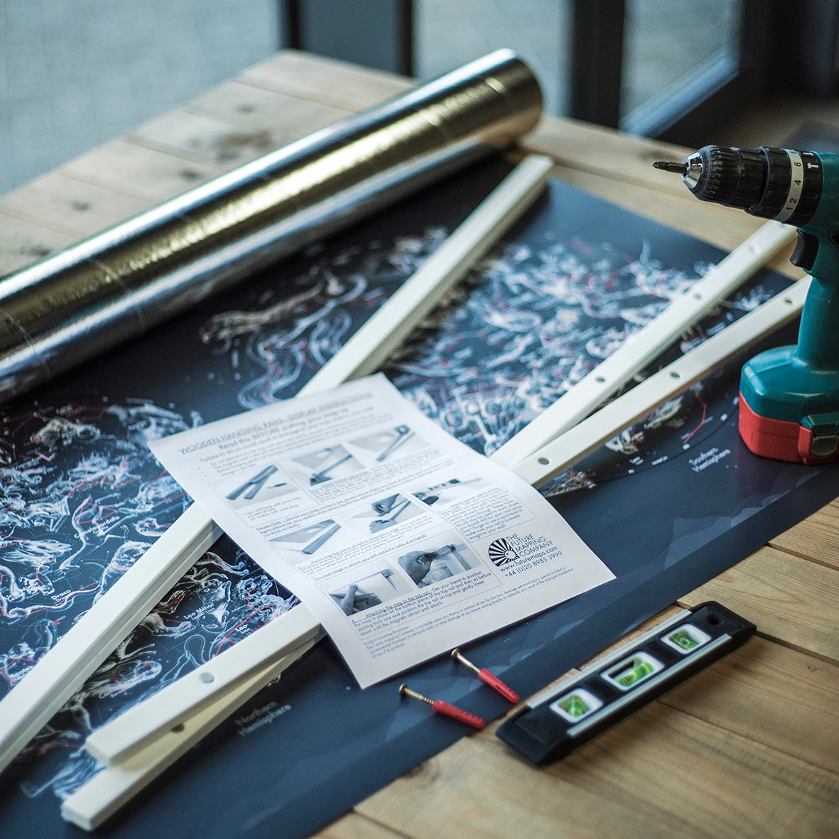 Wooden Hanging Rails for Maps – The Future Mapping Company