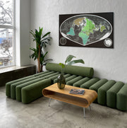 WIDE ANGLE WORLD WALL MAP