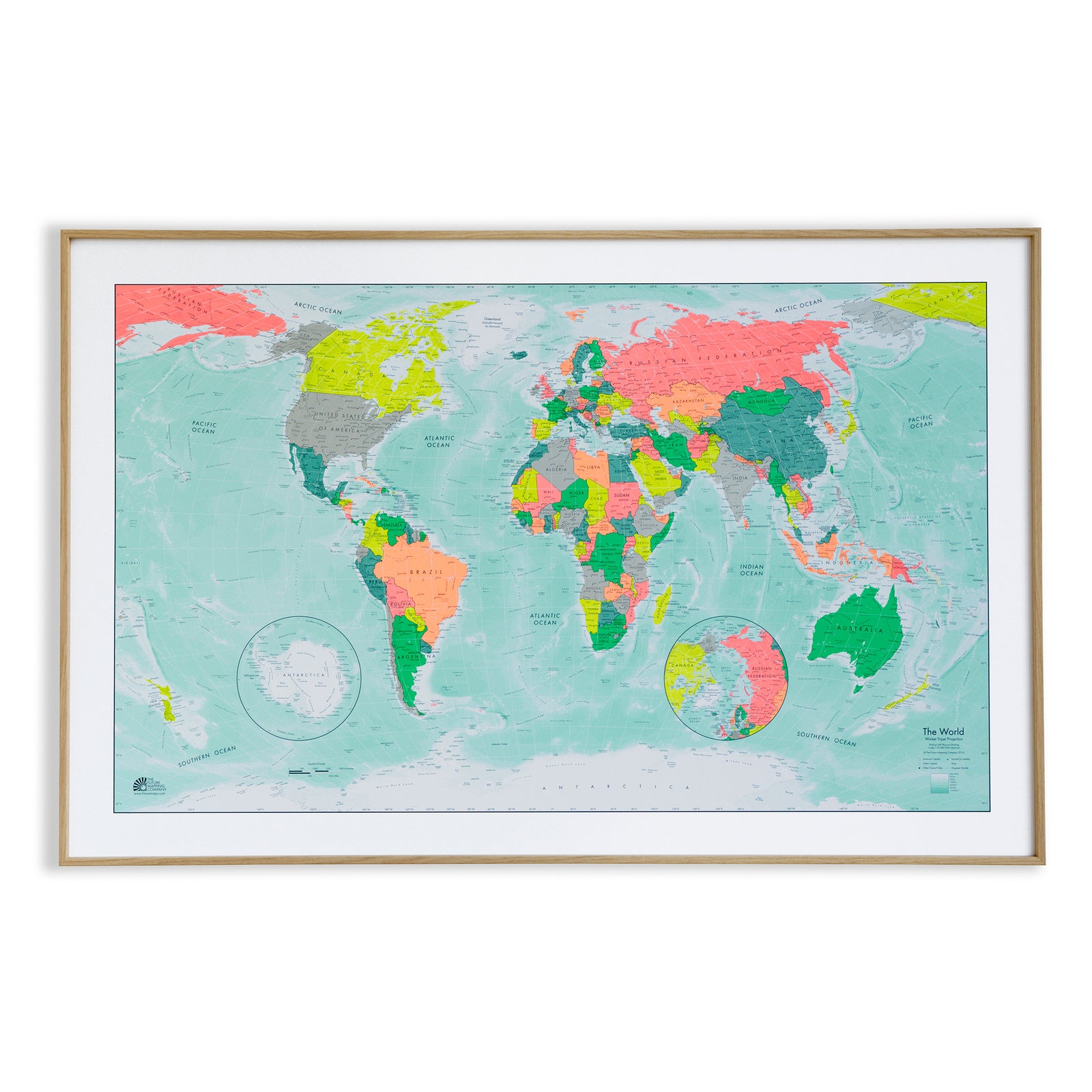 Framed World Map | Stunning Framable Maps | Map Wall Art – The Future ...