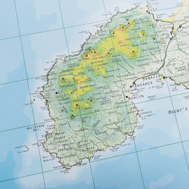 Cornwall Map Rcht Cornwall County Wall Map – The Future Mapping Company
