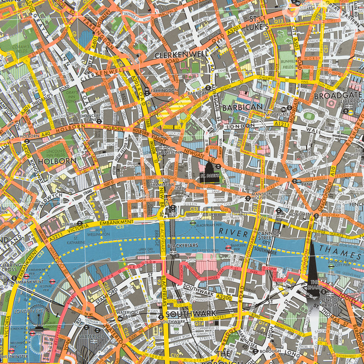 London City Wall Map – The Future Mapping Company