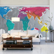 WORLD MAP WALLPAPER MURAL