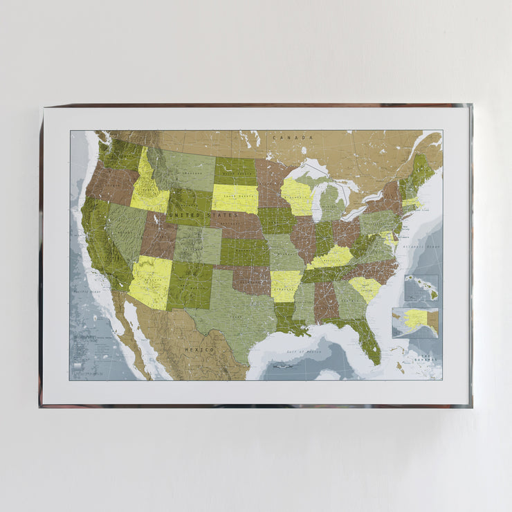 Us Map Frame USA Wall Map – The Future Mapping Company
